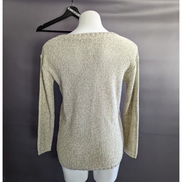 Quinn Oatmeal Side Zip Detail Sweater sz Medium - Picture 2 of 6